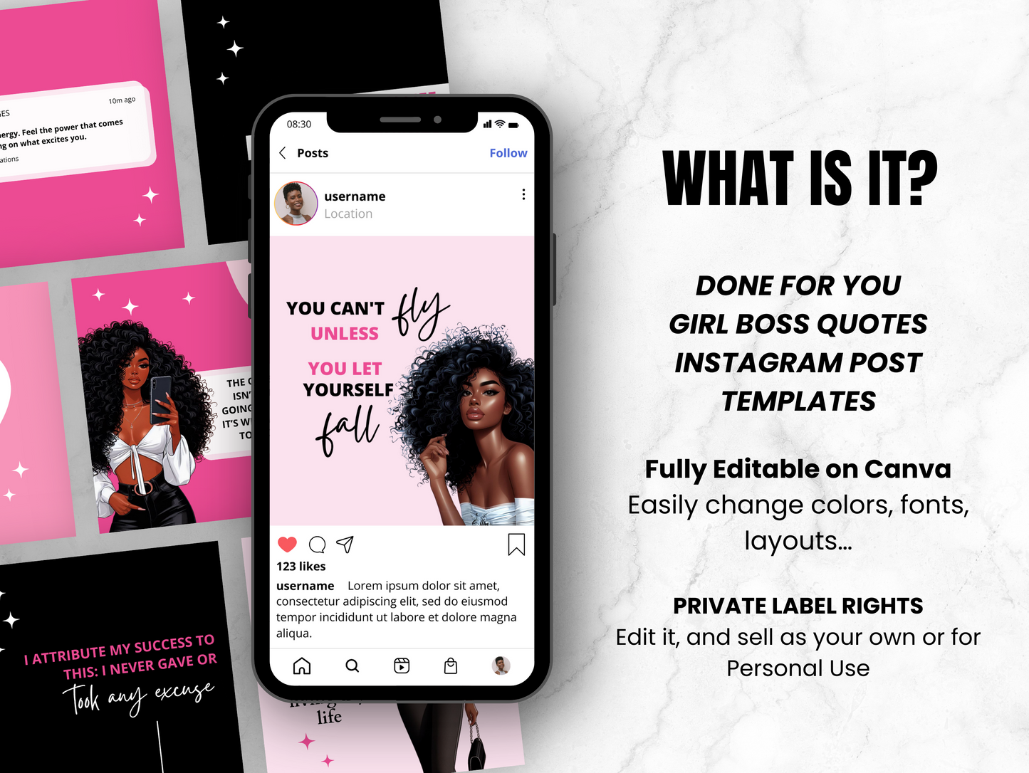 PLR Instagram Lady Boss Quotes Templates
