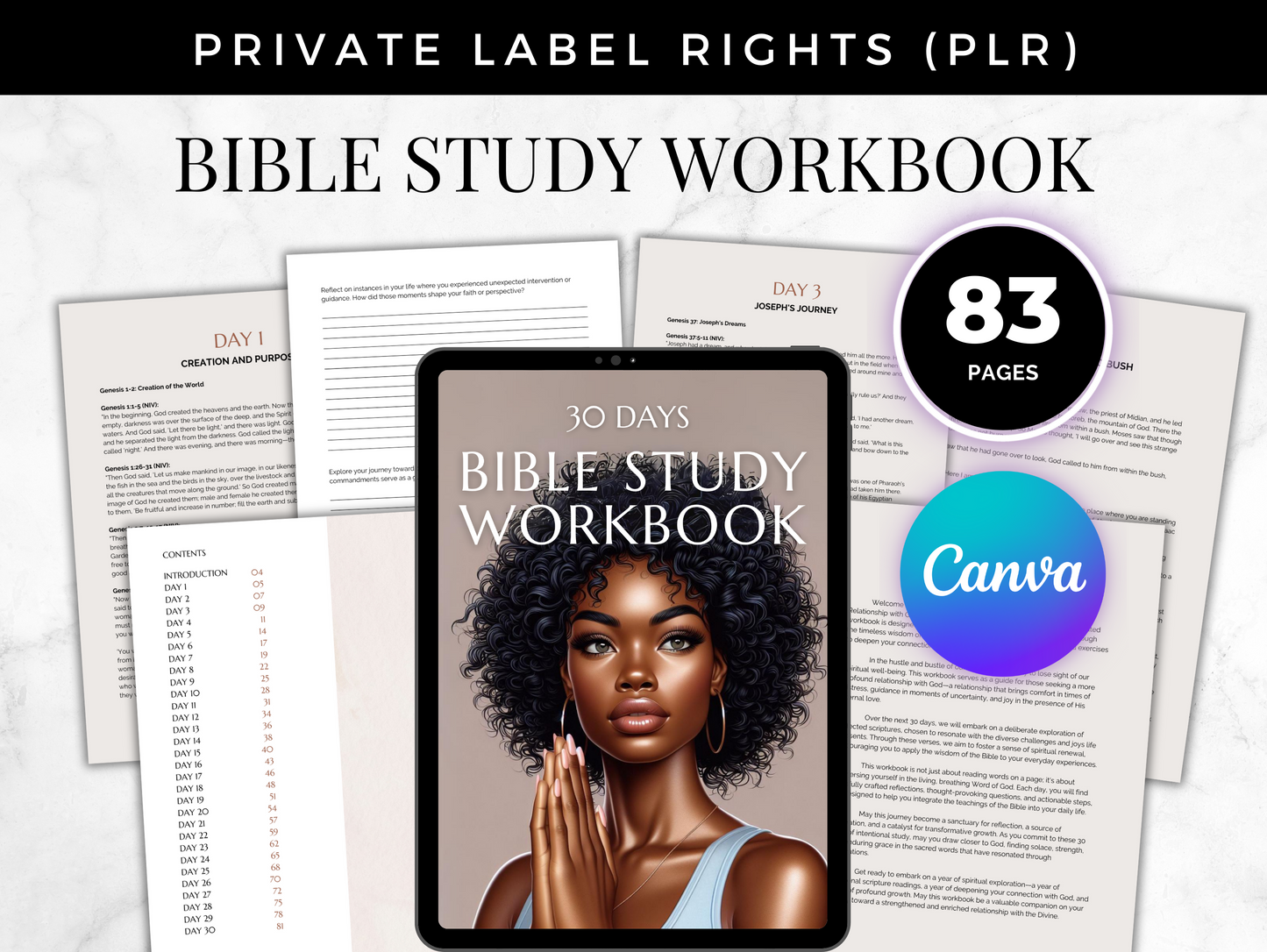 PLR 30 Days Bible Study Guide Journal