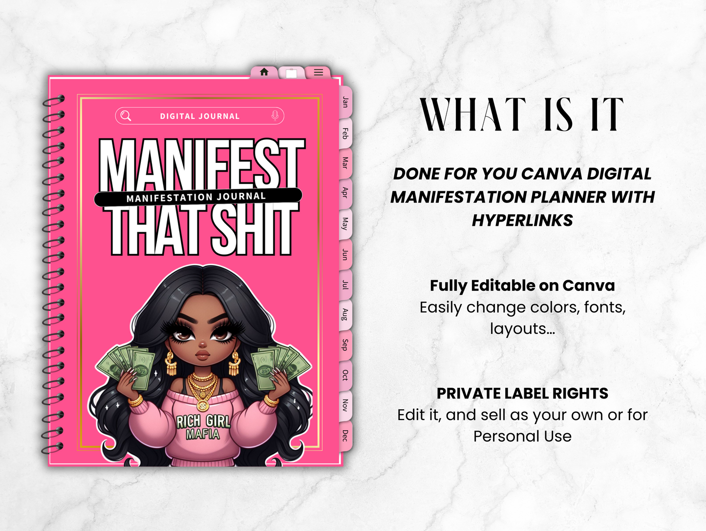 PLR Manifest that shit, Manifestation Digital Journal