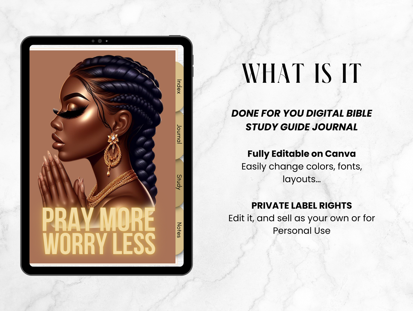 PLR Digital 30 Day Bible Study Guide Canva Journal