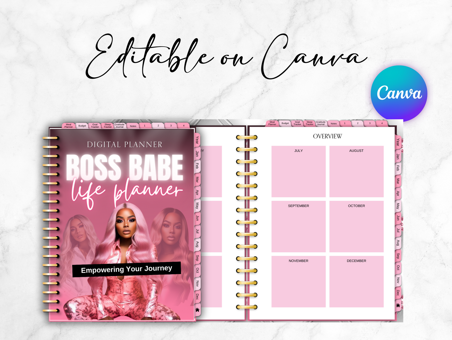 PLR Girl boss digital life planner