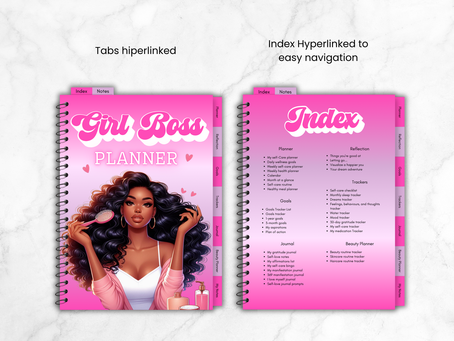 PLR Black Girl Boss Canva Digital Planner