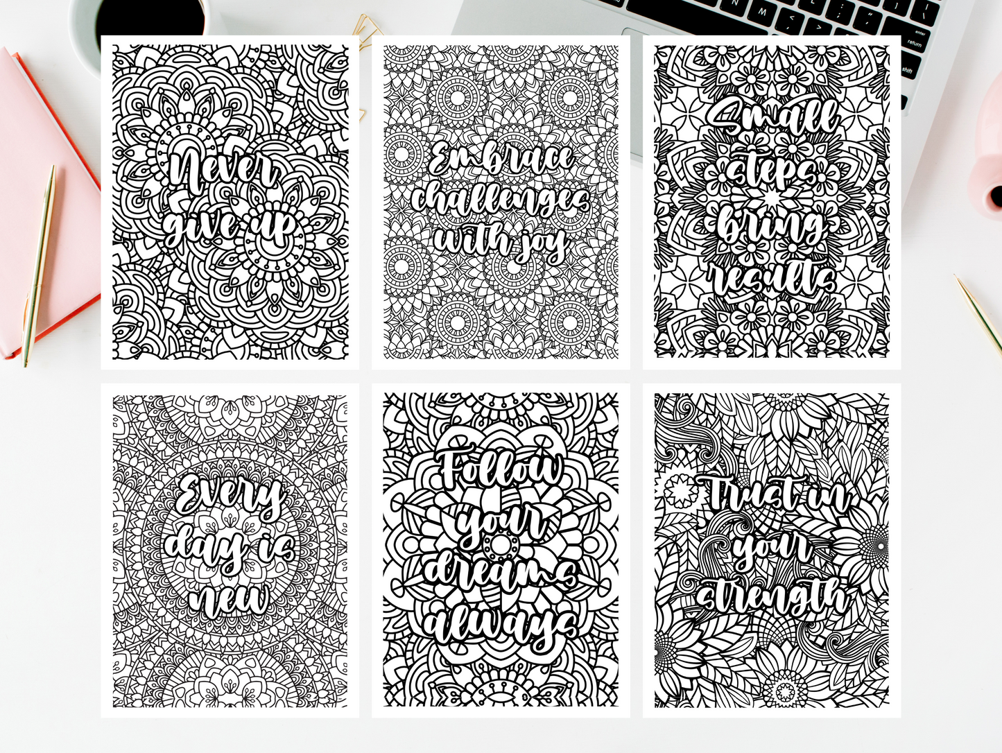 PLR 20 Motivational Coloring Pages Template