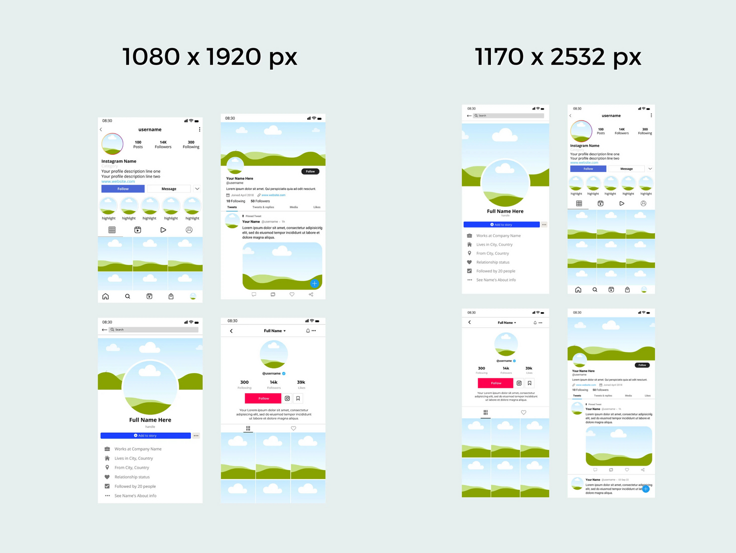 Social Media Profiles Mockup