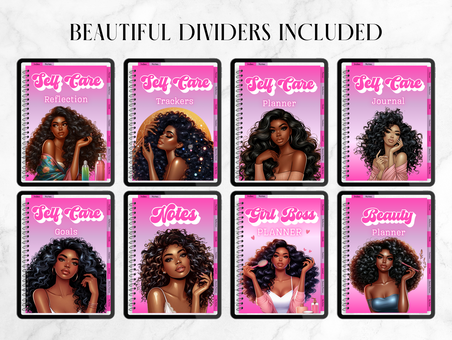 PLR Black Girl Boss Canva Digital Planner