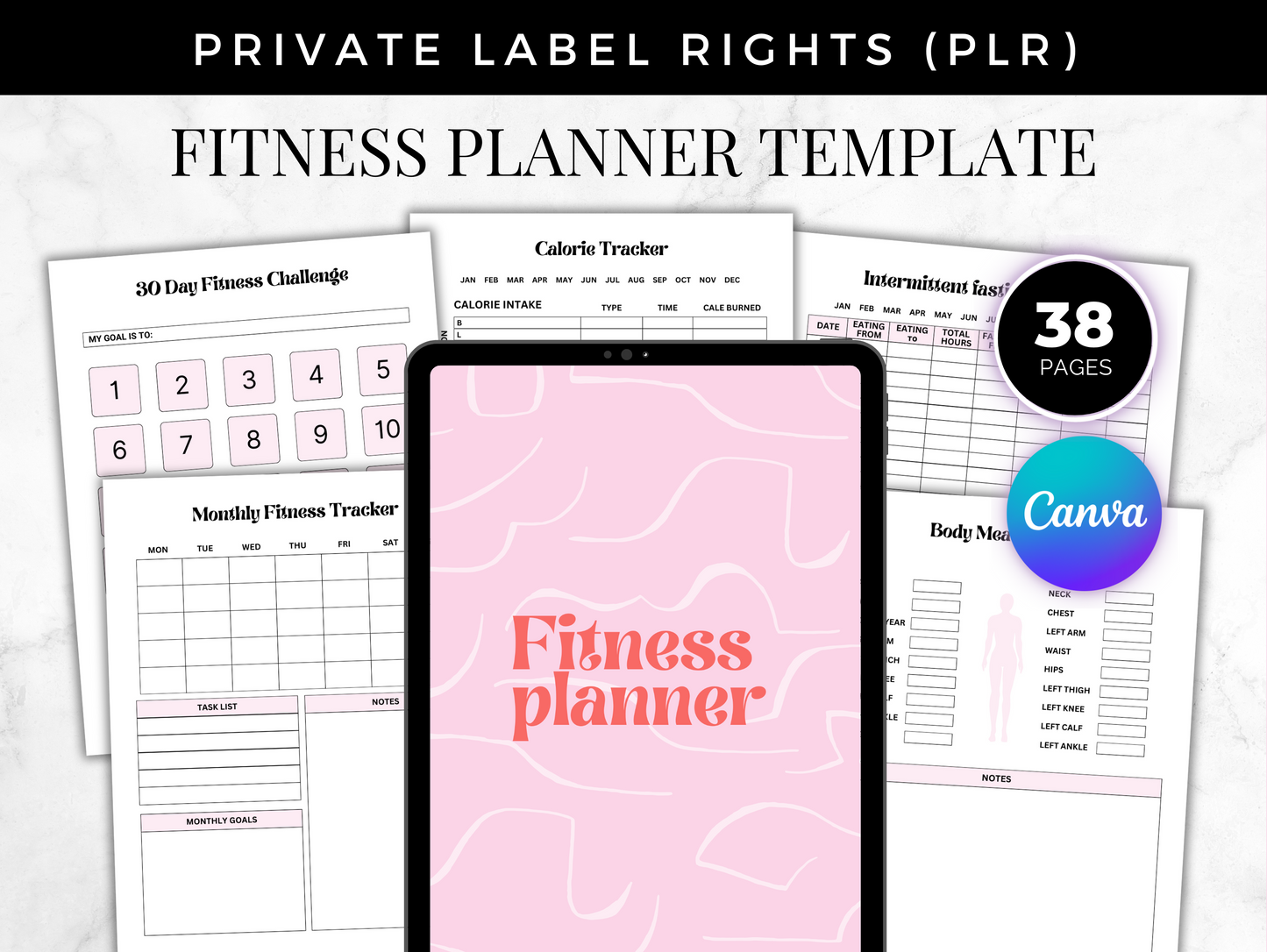 PLR Fitness planner
