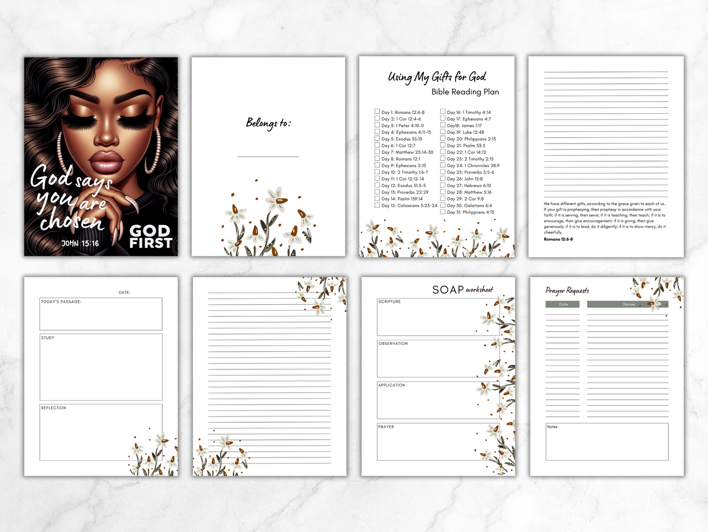 PLR Printable and digital Bible reading plan journal