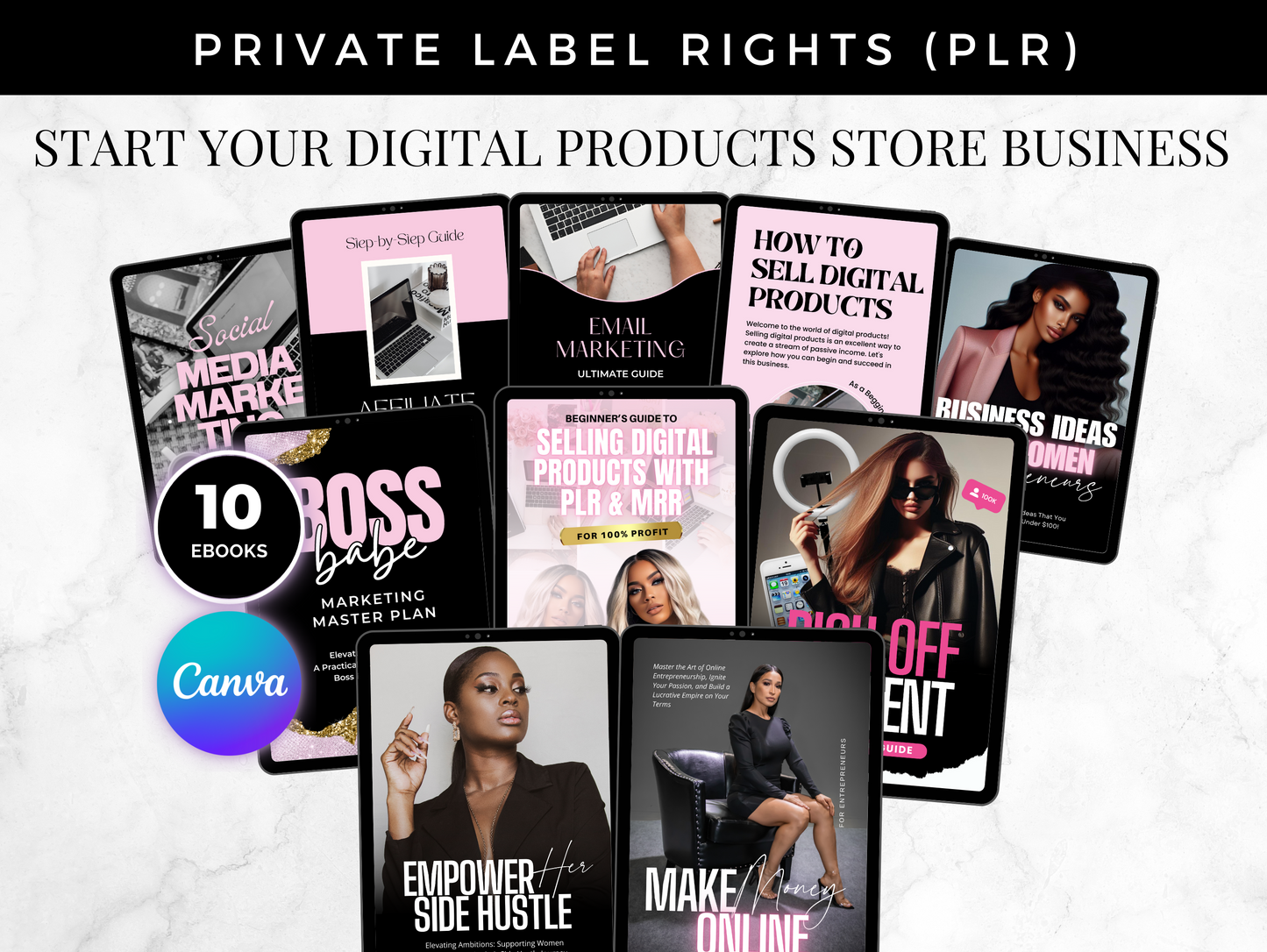 PLR How to start a digital product business ebooks Bundle