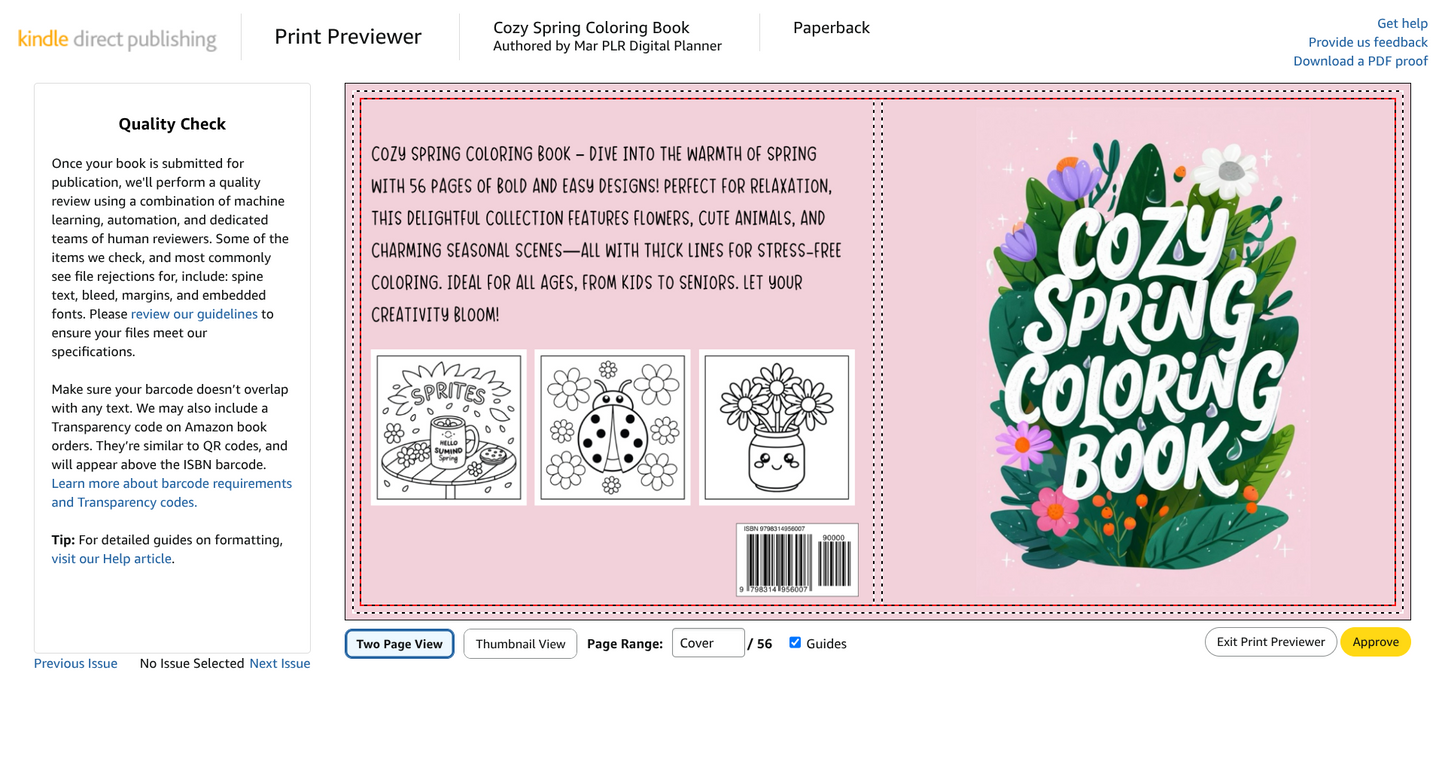 Amazon Coloring Cozy Spring Coloring Book