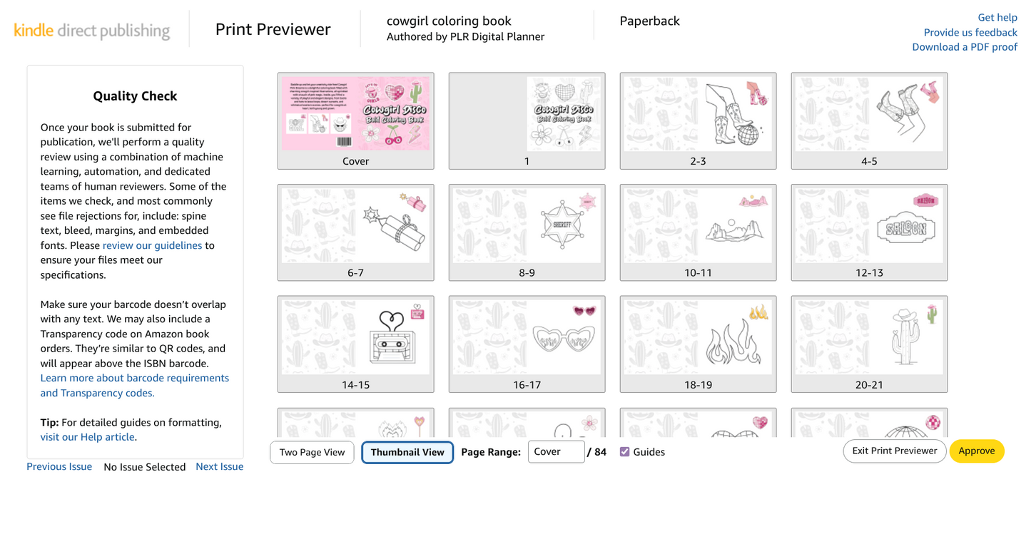 Cowgirl disco Coloring book for Amazon KDP