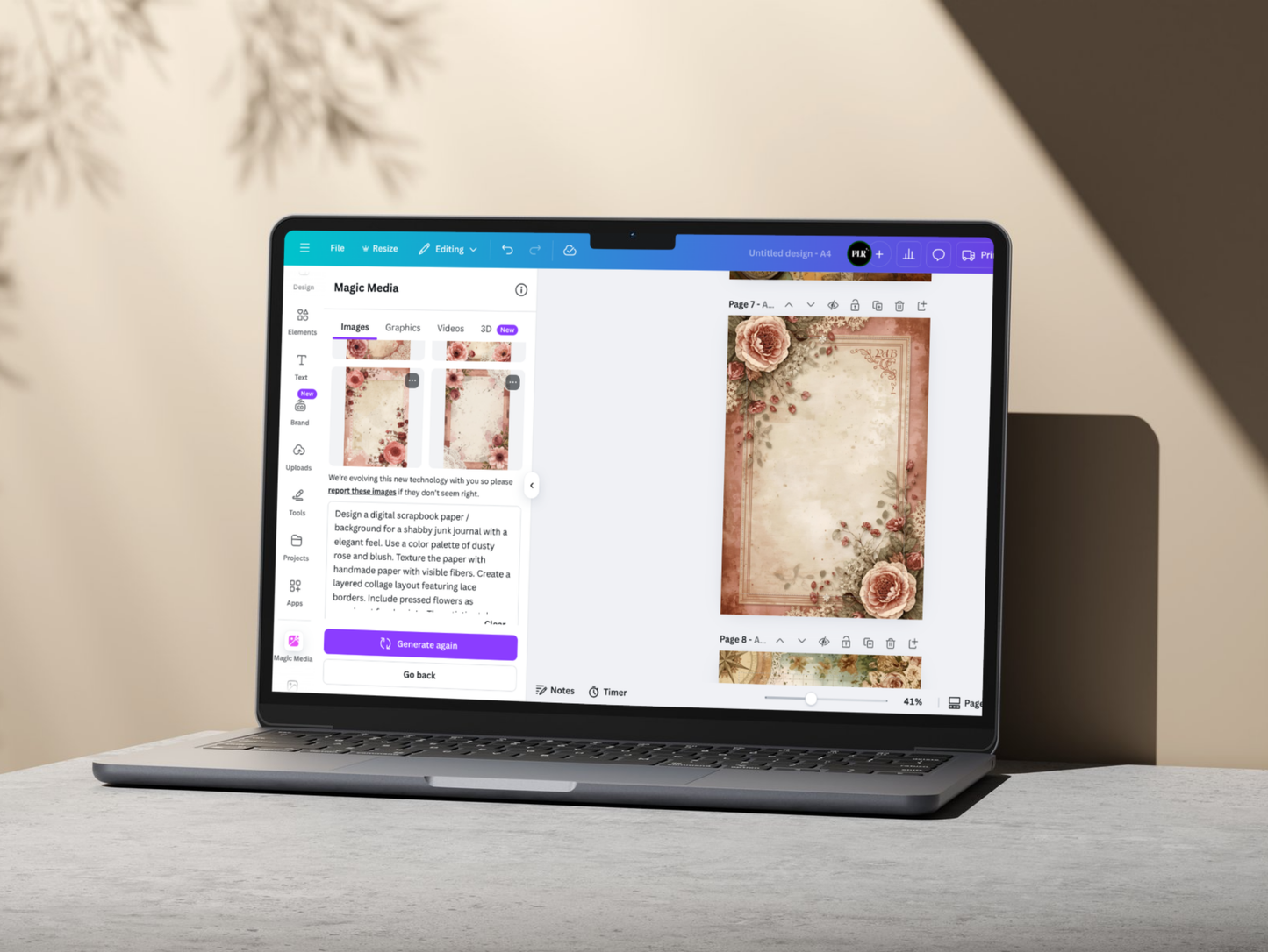 Junk Journal Digital Paper Prompt Generator