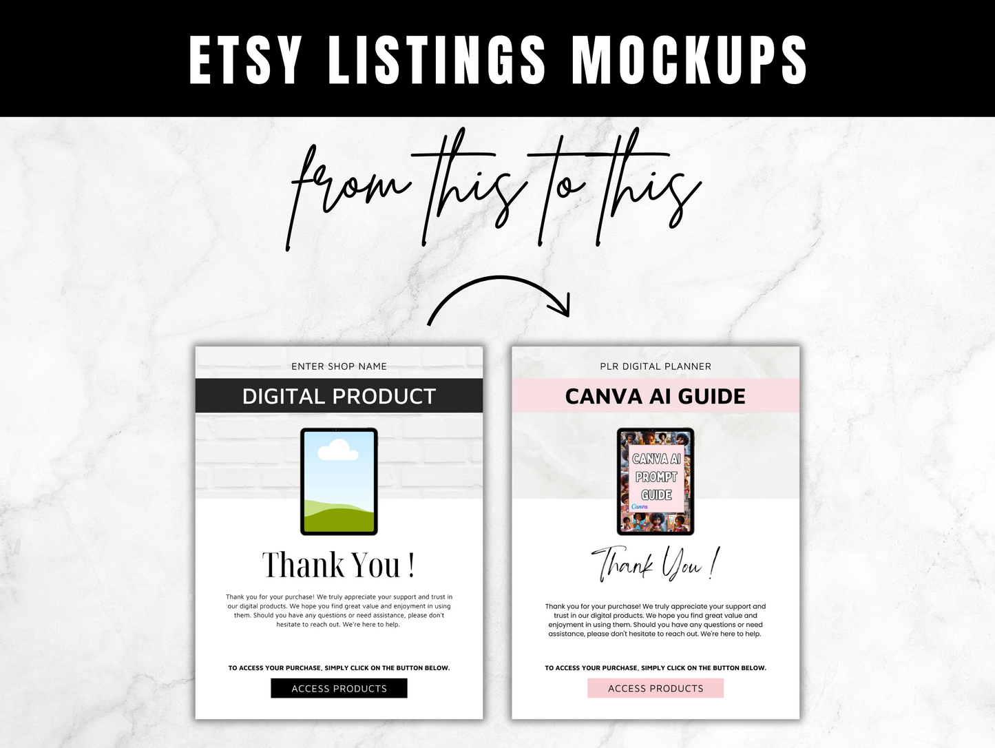 Customer Thank You Page Mockup templates