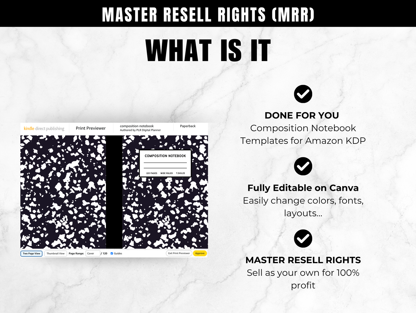 Composition Notebook Templates for Amazon KDP