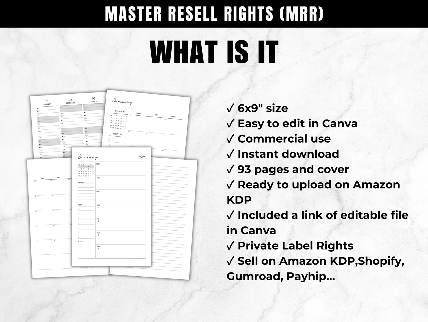 PLR Amazon KDP 2025 Planner