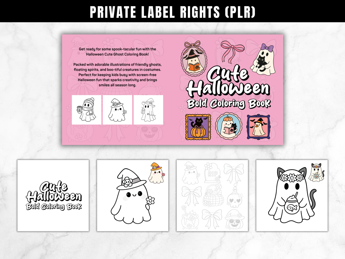 Cute ghosts halloween coloring book Amazon KDP