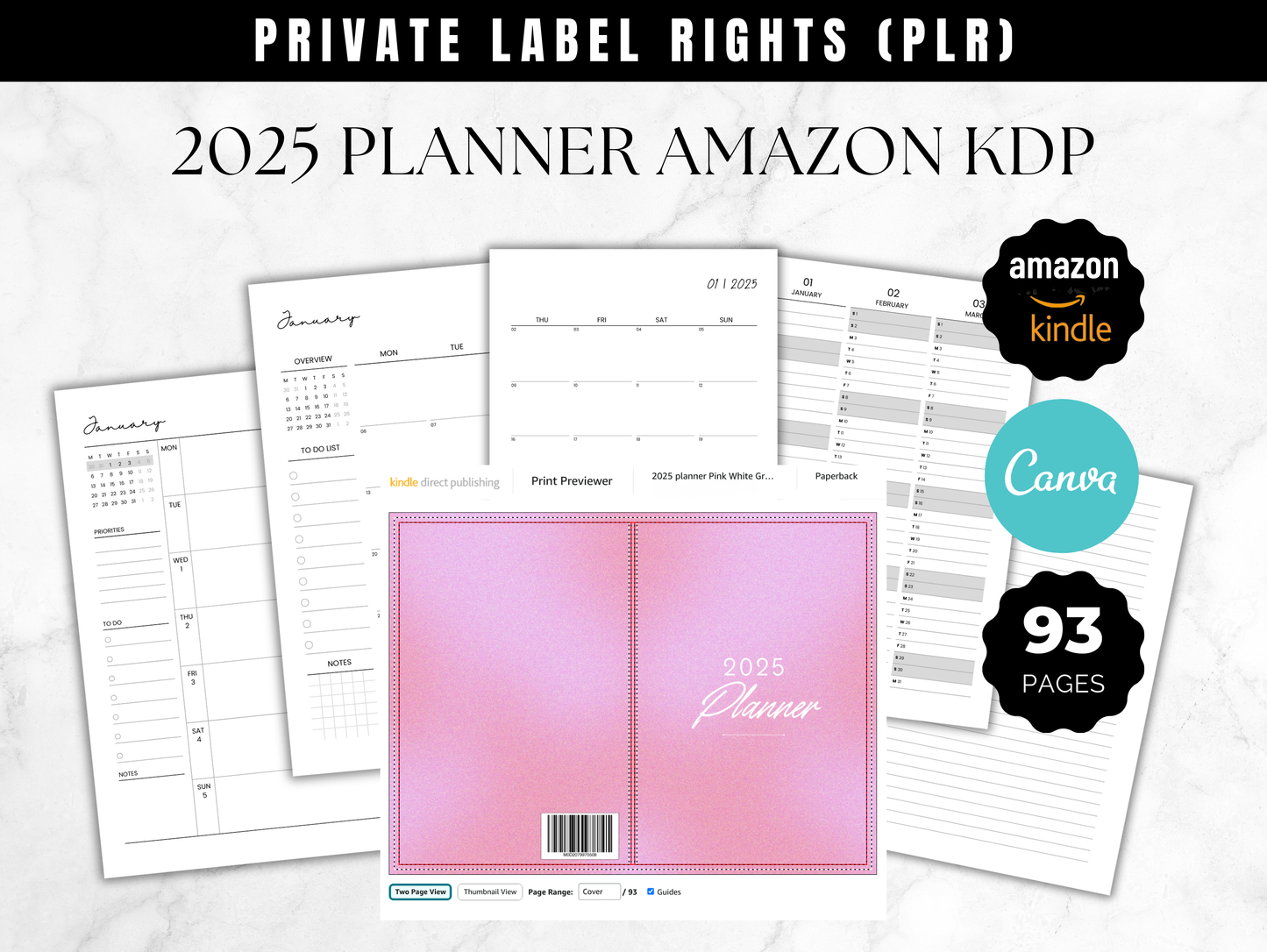 PLR Amazon KDP 2025 Planner