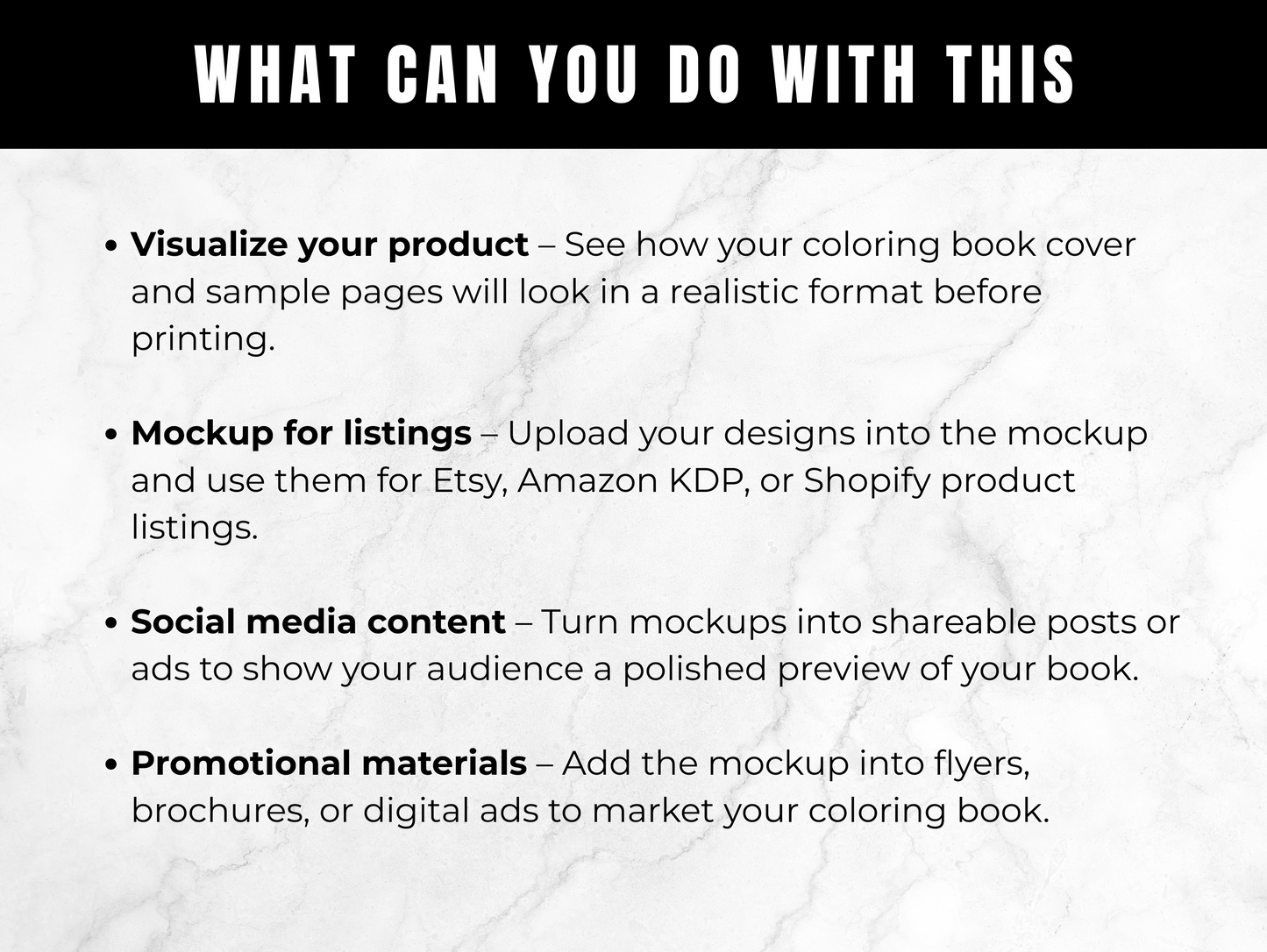 Square coloring book mockups