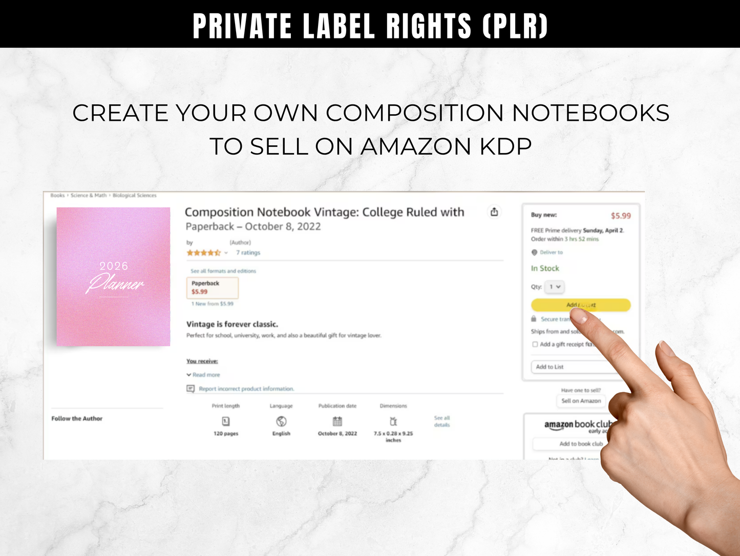 PLR 2026 dated planner for Amazon KDP