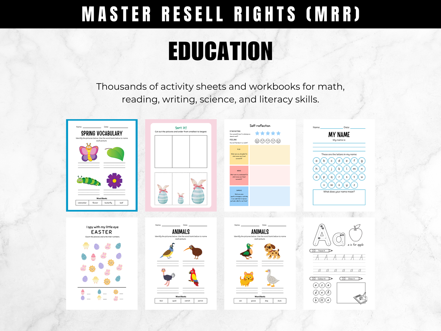 2500+ Kids Activity Page Bundle, Editable Canva Templates