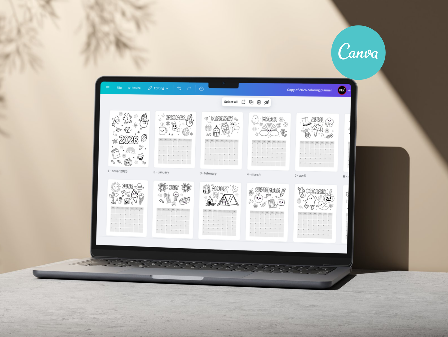 2026 Coloring Planner