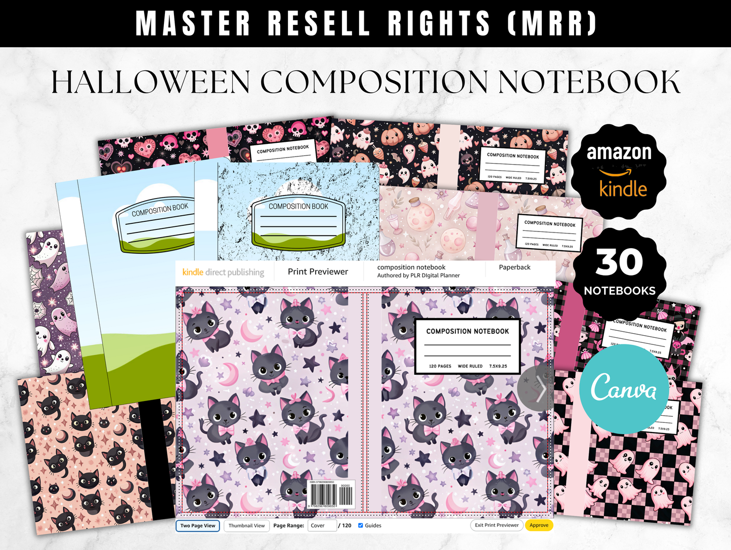 KDP Composition Notebook Covers Canva for Halloween Template