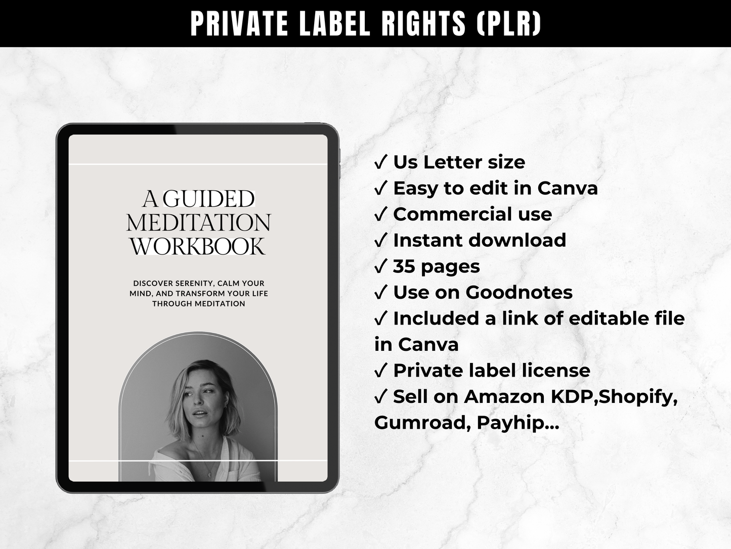 PLR Meditation Workbook Template