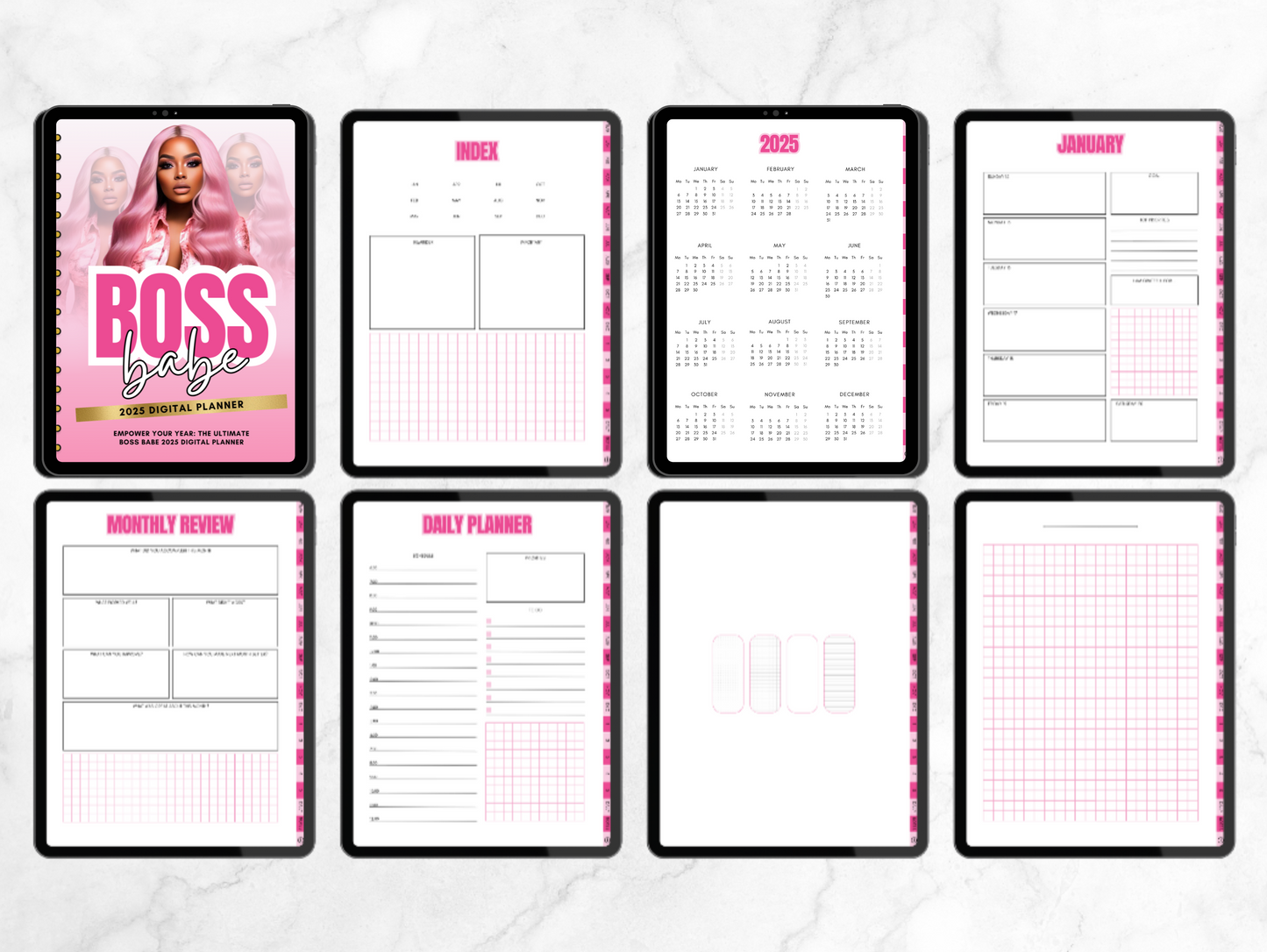 PLR Girl boss 2025 Canva Digital planner