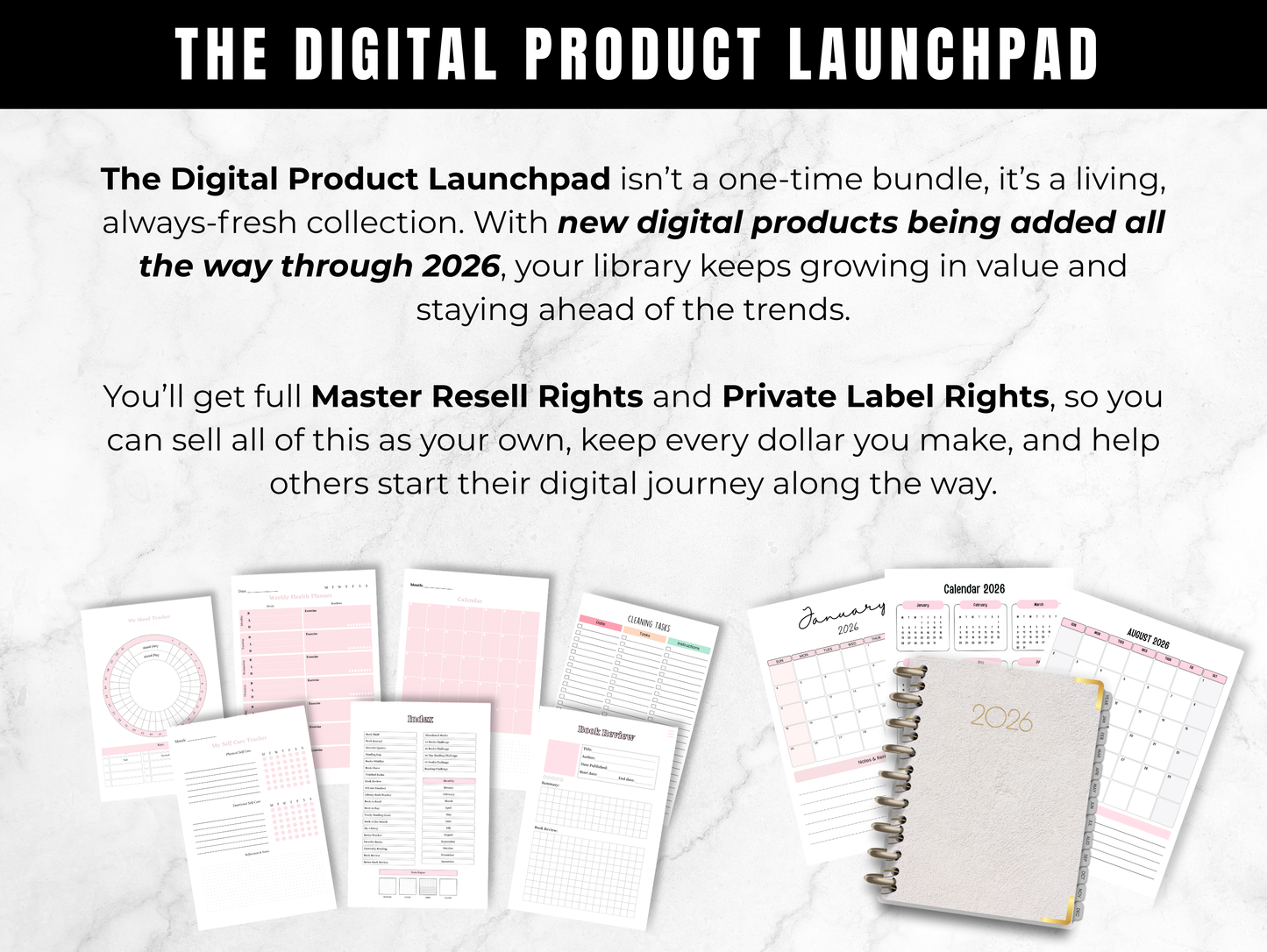 The Digital Product Launchpad:Â A Massive, Always Fresh Resource Library
