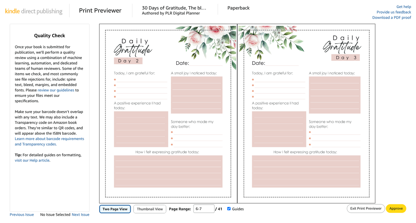 PLR Amazon KDP Gratitude Journal