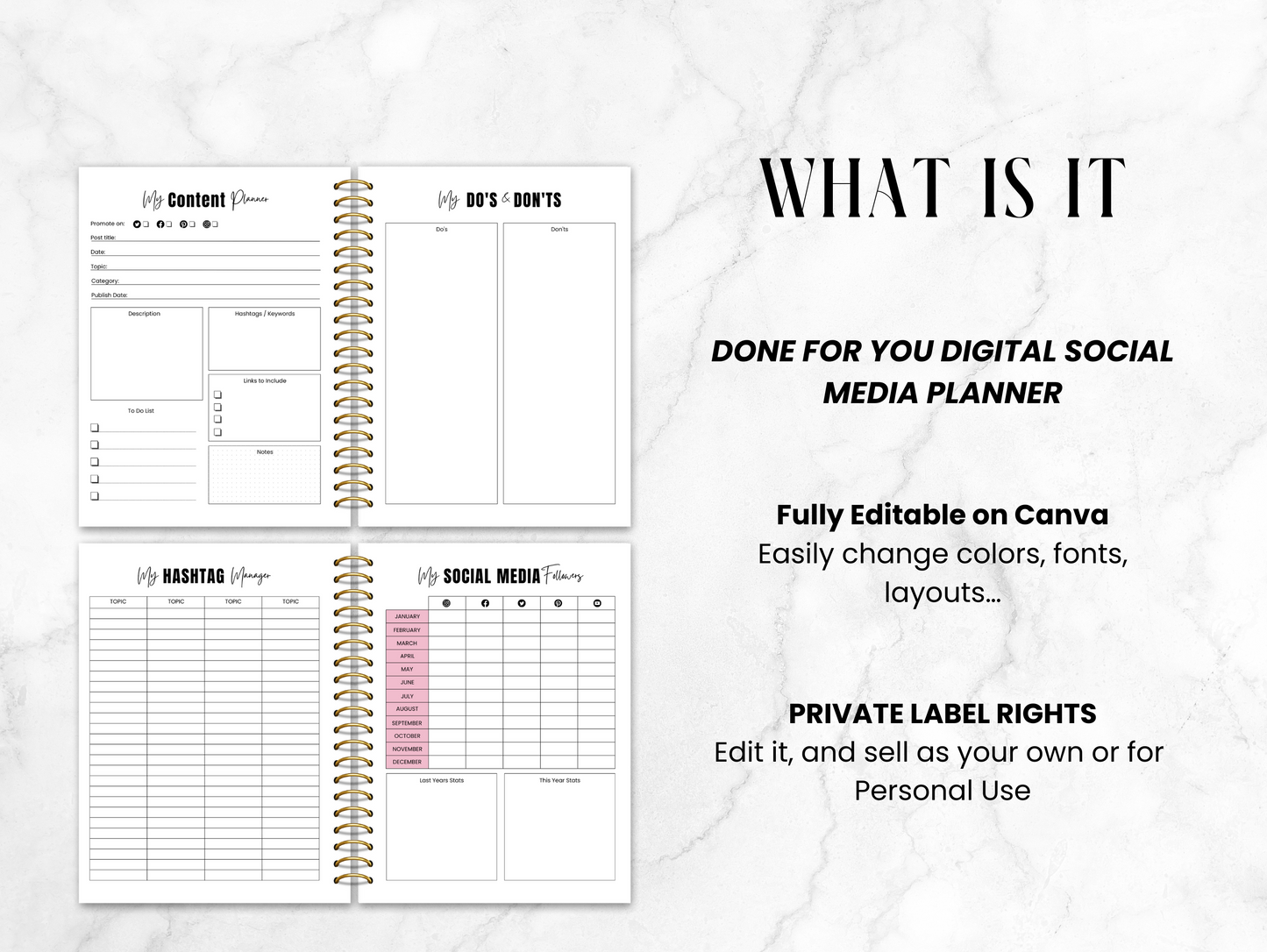 PLR Digital Social Media Planner