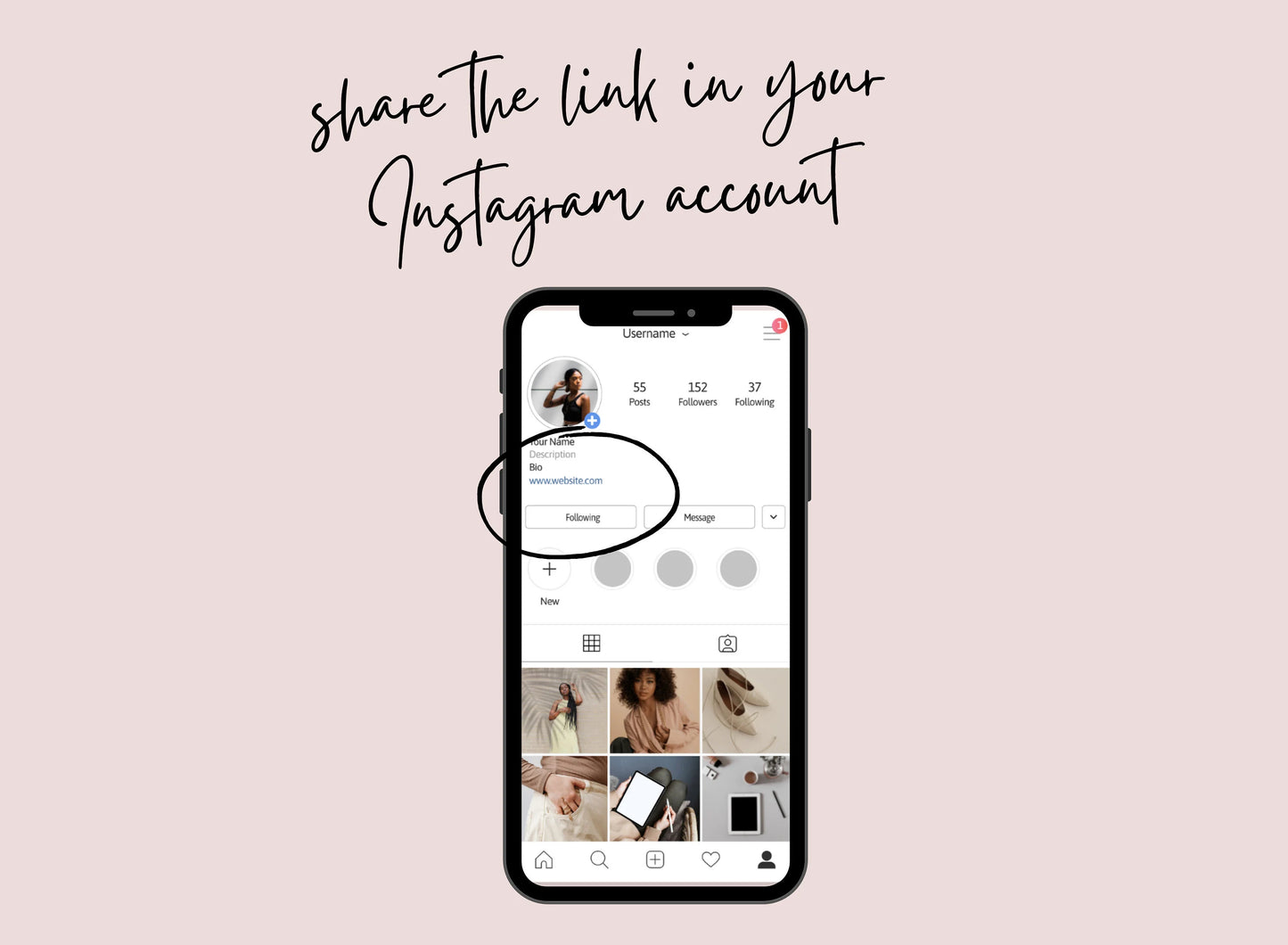 PLR Black Link in Bio Instagram Template