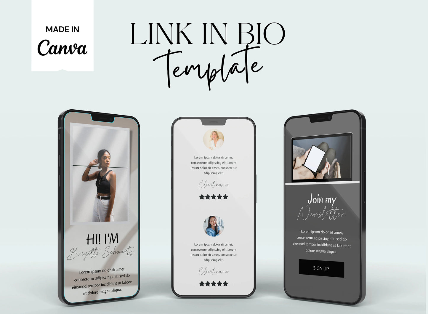 PLR Black Link in Bio Instagram Template