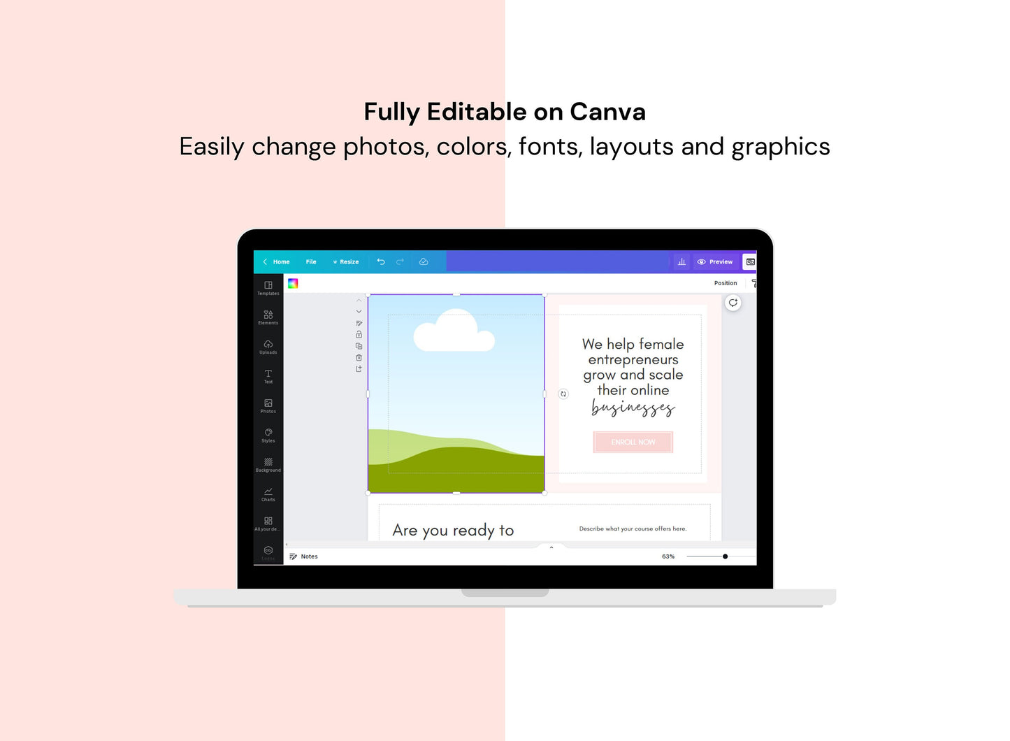 PLR Canva Website Template for Coaches