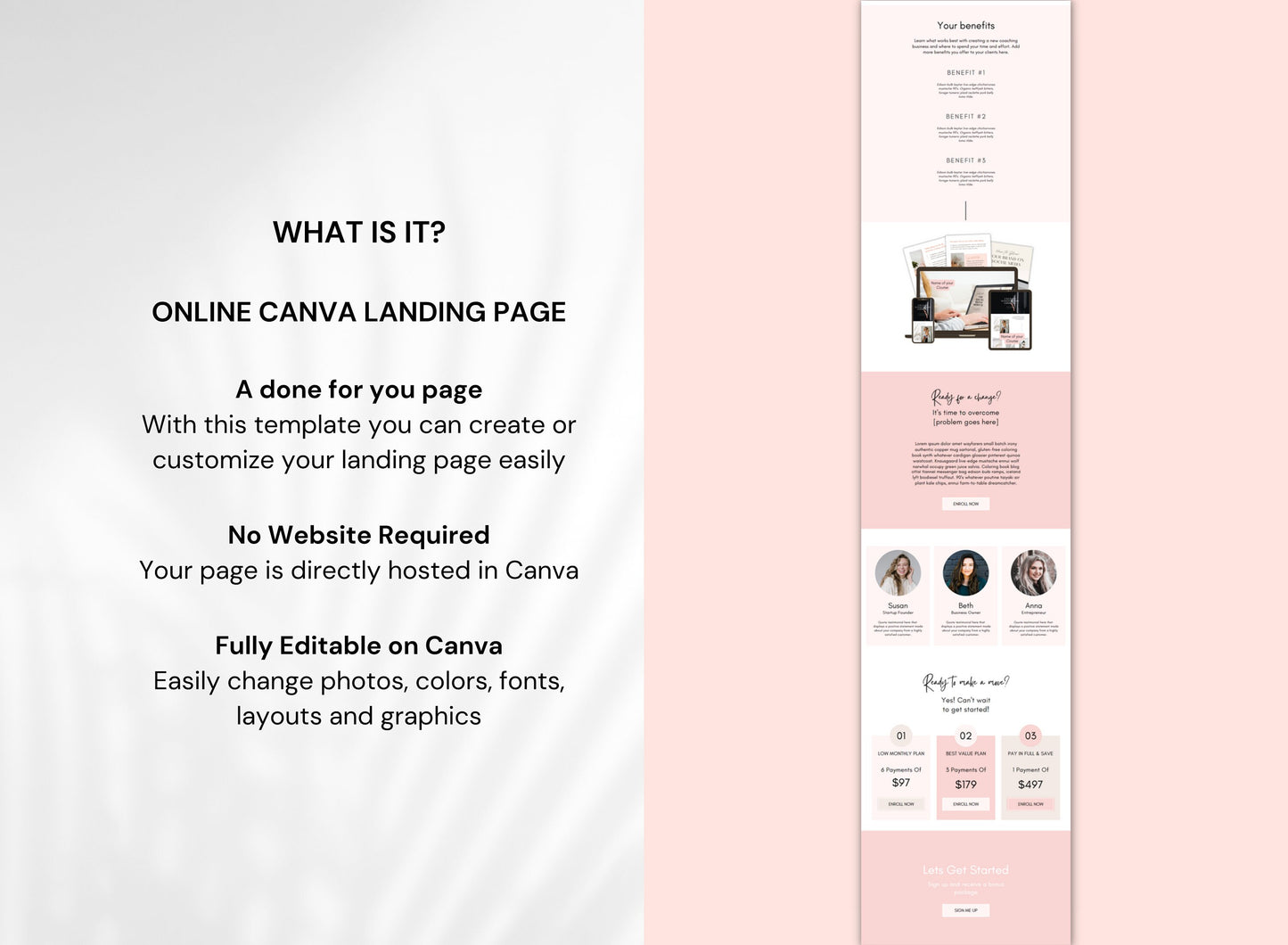 PLR Canva Website Template for Coaches