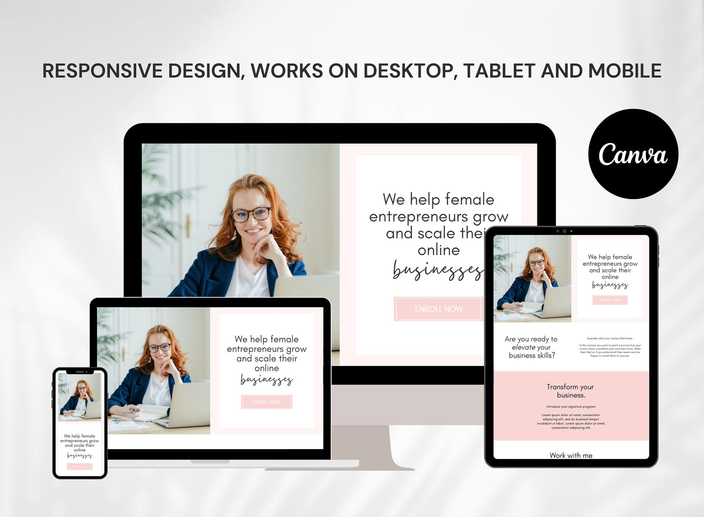 PLR Canva Website Template for Coaches