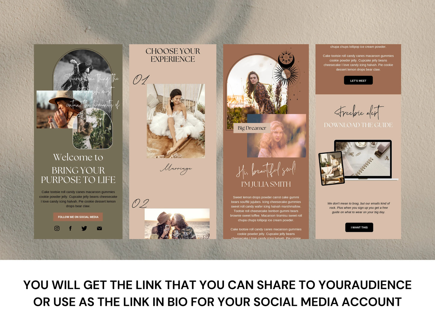 PLR Boho Instagram Link In Bio Template for Photographers