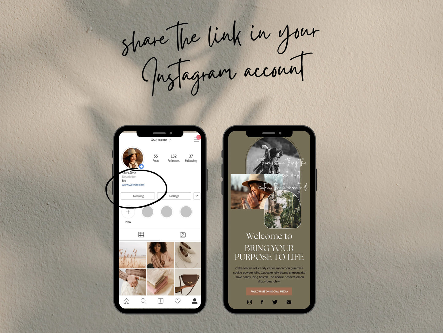 PLR Boho Instagram Link In Bio Template for Photographers