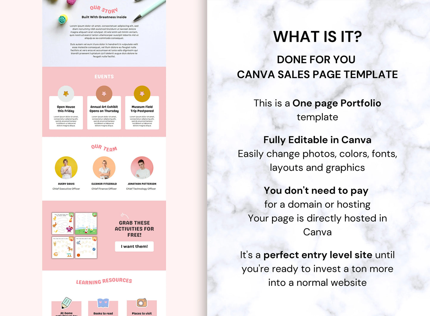 PLR Canva Website Template for educators