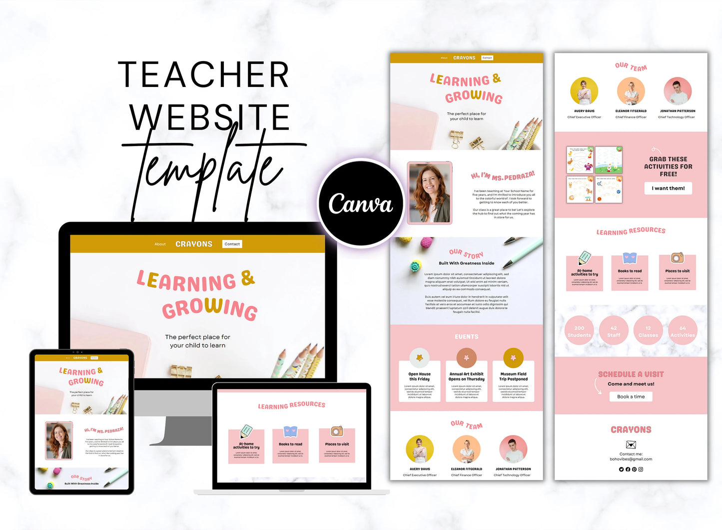 PLR Canva Website Template for educators