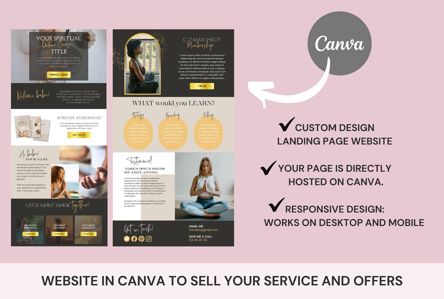 Plantilla de sitio web de Canva