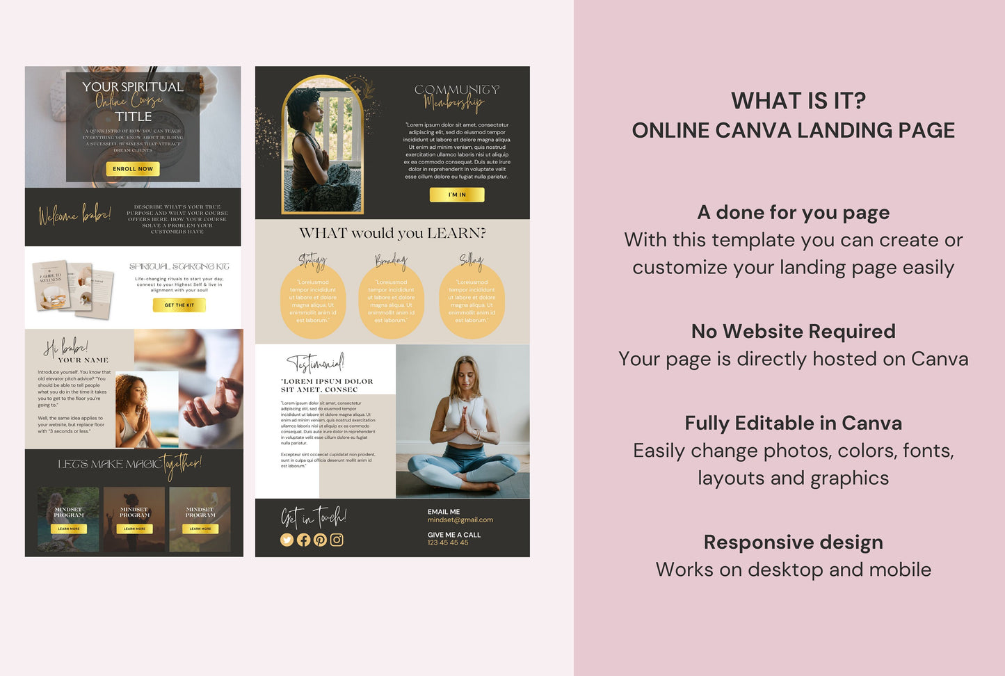 Plantilla de sitio web de Canva