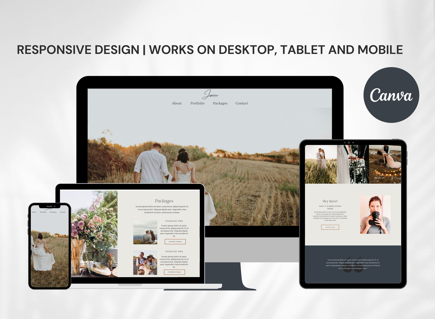 Plantilla de sitio web de Canva para fotógrafos