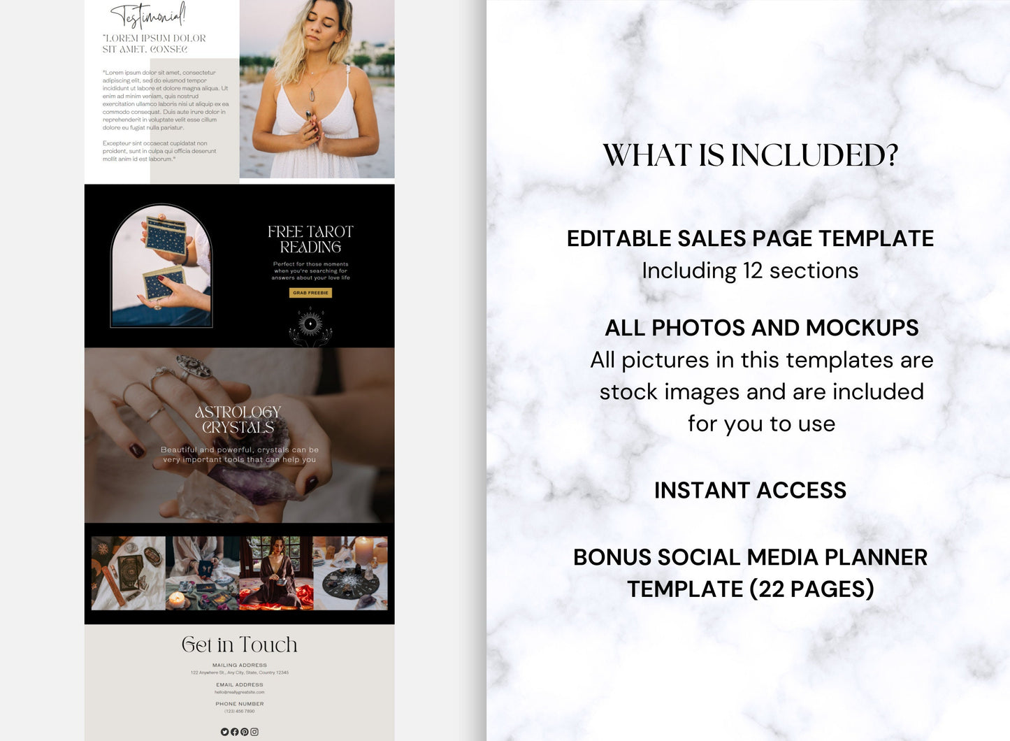 Plantilla de sitio web de Canva espiritual