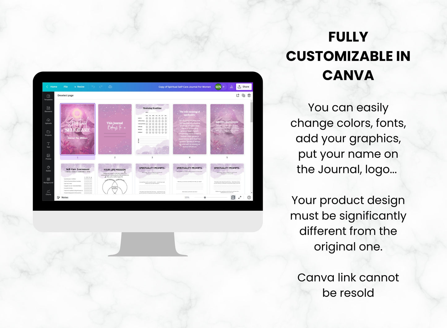 Spiritual Shadow Work Canva Journal Template