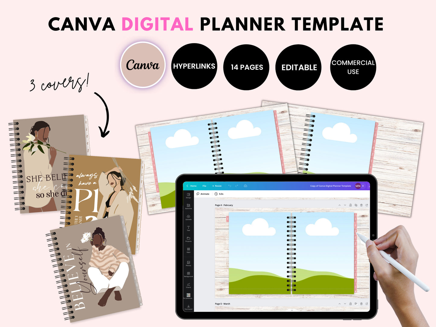 Plantilla de planificador digital de Canva