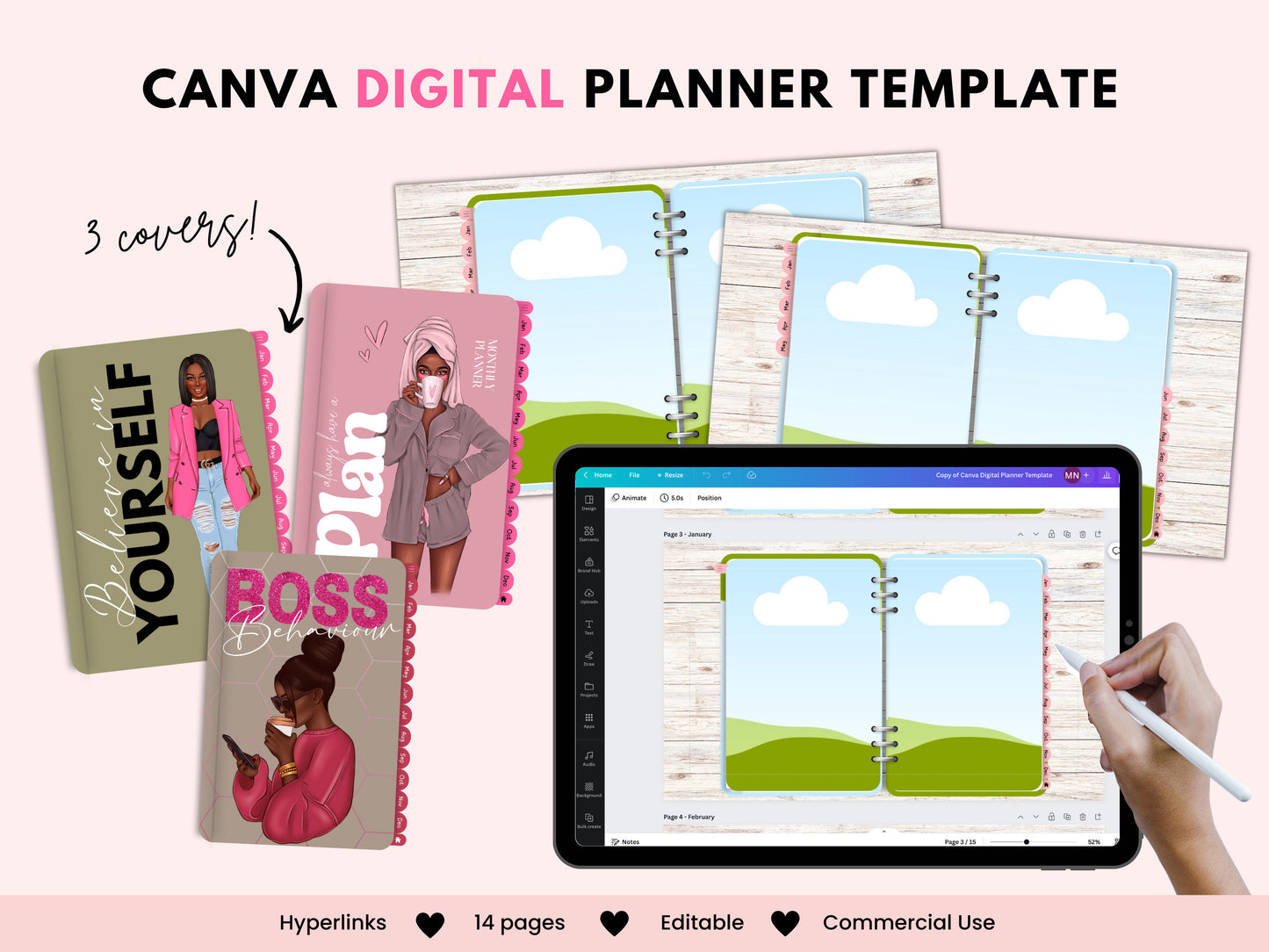 Plantilla de planificador digital de Canva