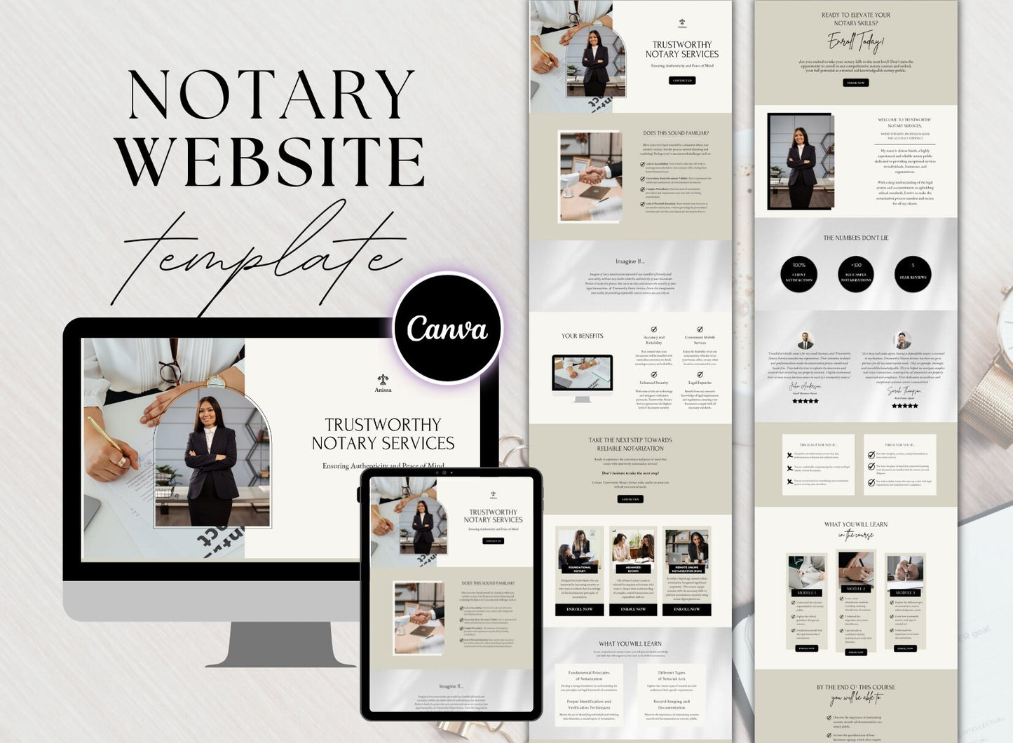 Template ng Website ng Notary Canva