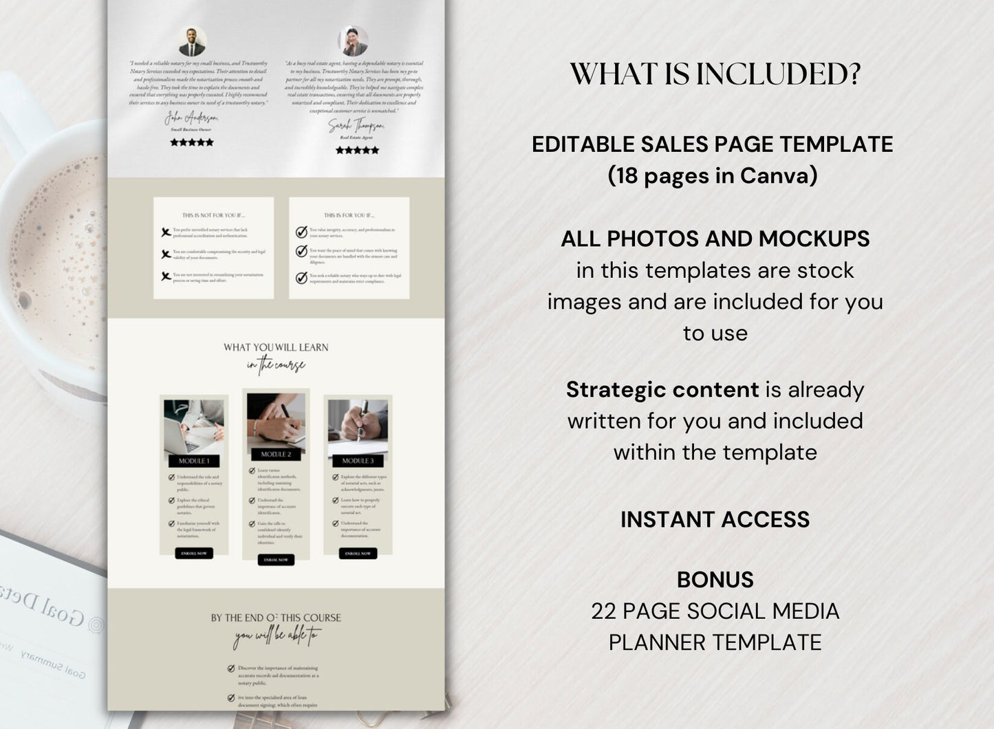 Template ng Website ng Notary Canva