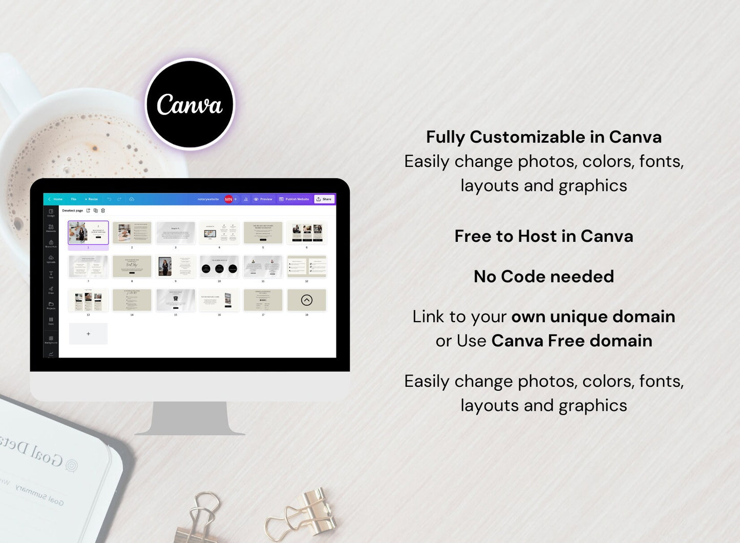 Template ng Website ng Notary Canva