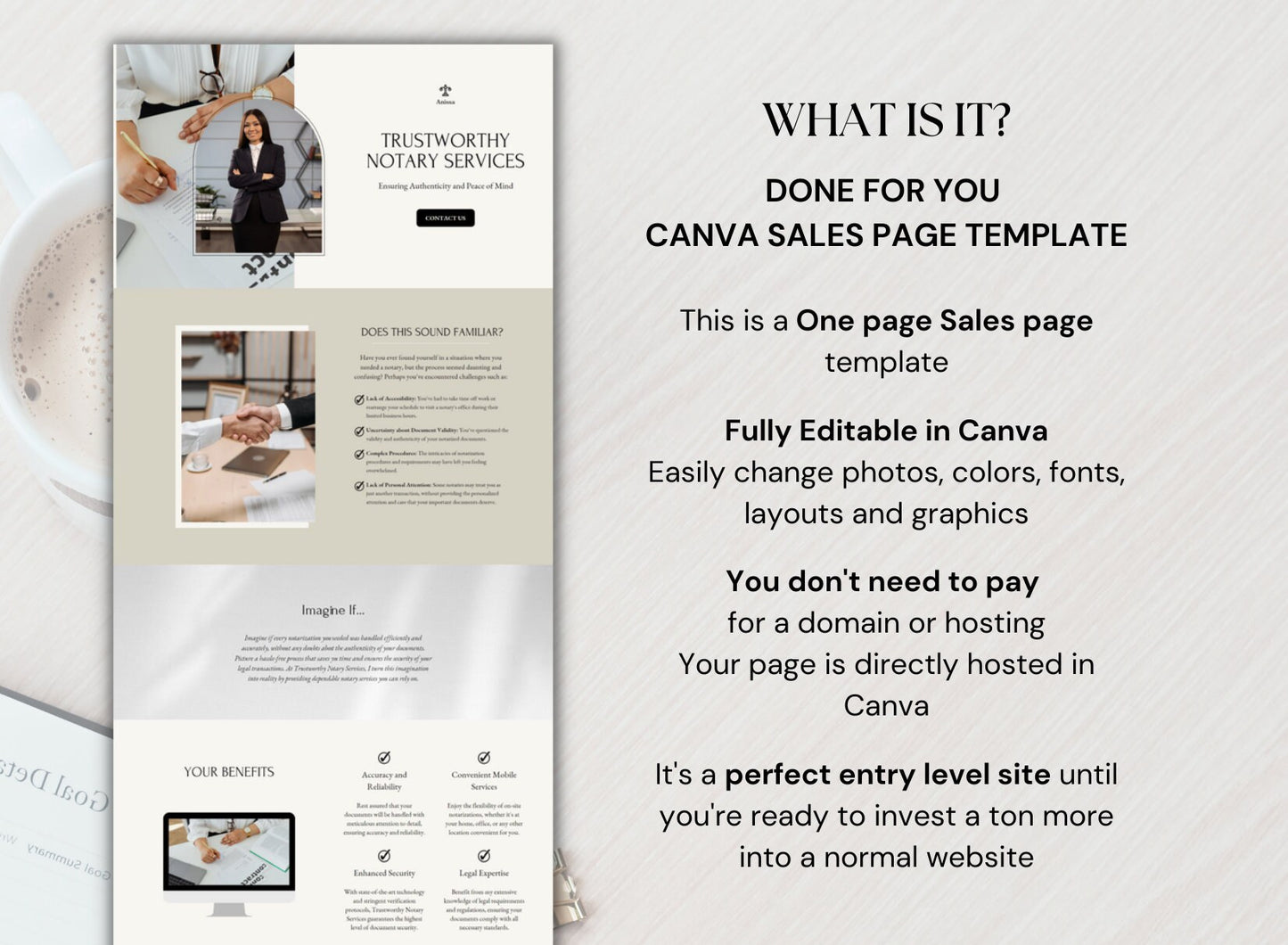 Template ng Website ng Notary Canva